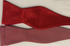 Men's Red Black Bow Tie Set - Solid and Geometric Patterns