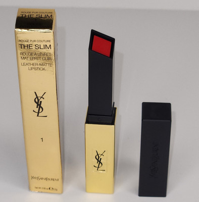YSL Rouge Pur Couture The Slim Leather Matte Lipstick # 1 Rouge Extravagant 2.2g