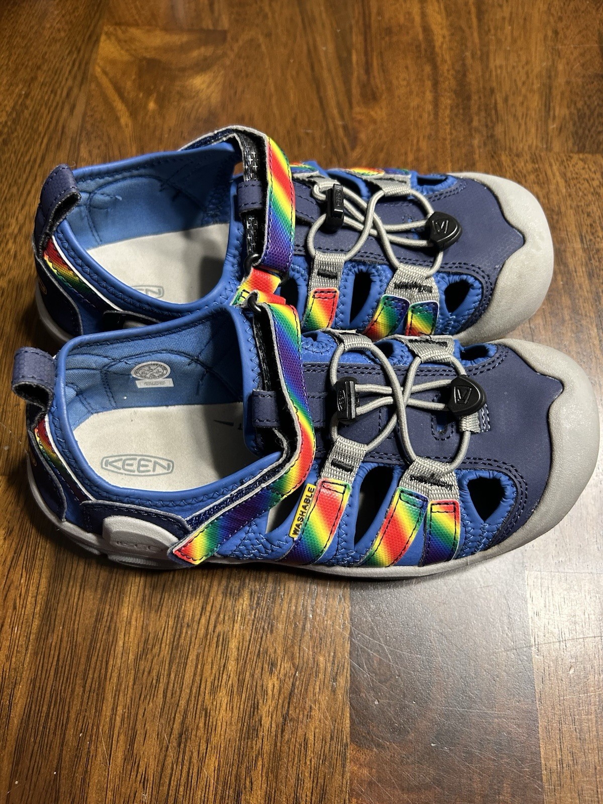 Sandali Keen Youth da trekking in acqua taglia 3 blu con cinturino colorato