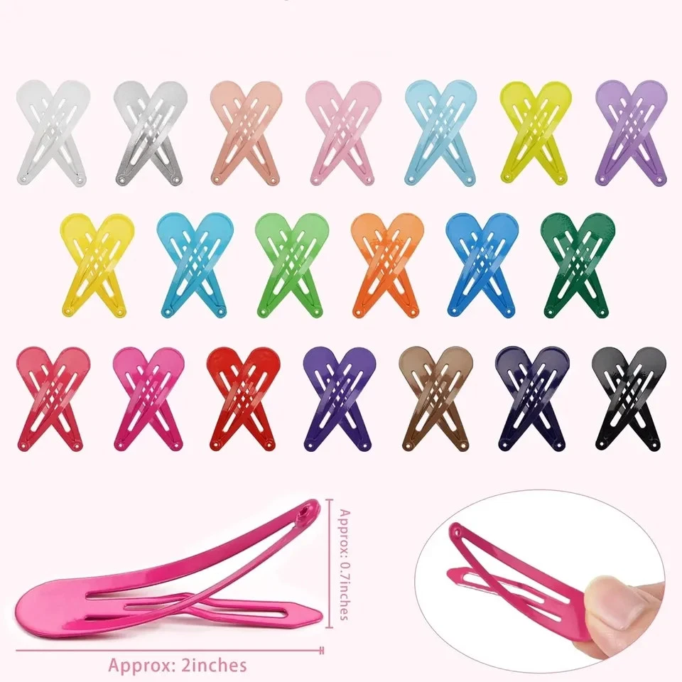 50 piezas pinzas para el cabello a presión color caramelo 2 pulgadas pasadores de metal bebés niñas niños pequeños Foto 4 de 4