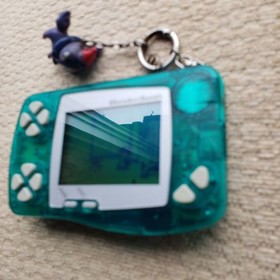 Bandai WonderSwan Skeleton Clear Green Frozen Mint Console with Keychain Tested