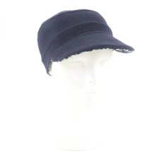 Christian Dior Ladies Cap Wool And Silk Blend Oblique Newsboy Navy 58 Italy