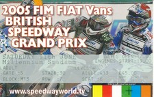 SPEEDWAY TICKET - British Grand Prix 2005 Cardiff Millennium stadium