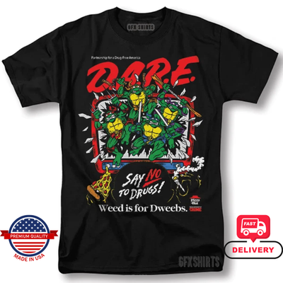 #ad DARE Say No To Drugs Ninja Turtles Classic Retro Vintage Graphic Design T Shirt $15.23
