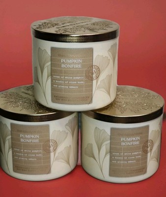 Bath & Body works candle 3 wick ×3 Pumpkin Bonfire 