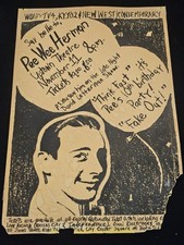 Vintage Pee-wee Herman Live Show Poster 1980s Uptown Theatre Kansas City