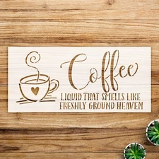 Coffee Cup Home Decor Reusable Plastic Stencil for DIY Crafts - StencilAir