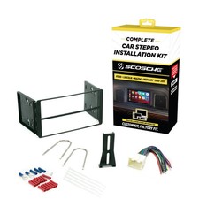 Scosche ICFD1BN Double DIN Radio Install Dash Kit and Harness Compatible with Se