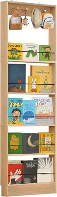 Behind The Door Bookshelf Kids Wooden Behind Door Bookshelf 5-Tier Bookcase