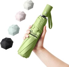 BAODINI Small UV Protection Travel Umbrella Compact for Small, Macha Green