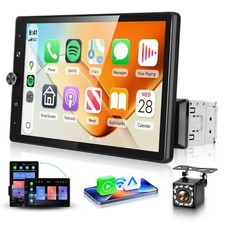 MAHVEC 10.4'' Single Din Car Stereo with Wireless CarPlay Android Auto, HD...