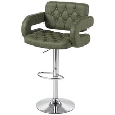 HOMCOM Bar Stool Kitchen Breakfast Barstool Seat with Metal Base Refurbished