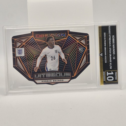 2023-24 Panini Obsidian KOBBIE MAINOO Vitreous Orange Etch 61/99 Getgraded 10 - Picture 2 of 7