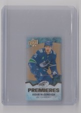 2023-24 UD ICE PREMIERES GOLD MINI ROOKIE AIDAN MCDONOUGH RC /99 VANCOUVER