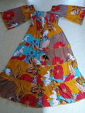 New Size L Maxi Boho Dress Swing Floral Cottagecore 54" Long Tiered