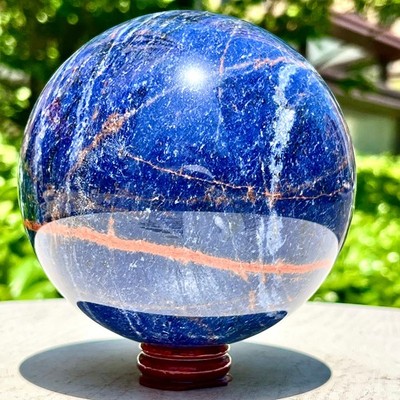 3.21LB Natural Beautiful Blue Striped Ball Quartz Crystal Sphere Healing