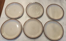 6 Rego E762-21S/V Brown Rim Speckle Restaurant Ware Dinner  Plate 10''