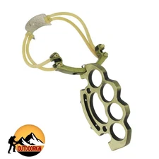 Heavy Duty Metal Two Card Rubber Band Outdoor Hunting Slingshot 6 1/4 inches