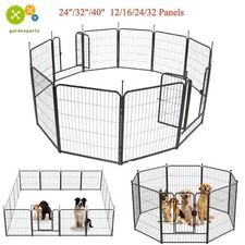 24"/32"/40" Dog Playpen 12/16/24/32 Panels Dog Pen Pet Playpen Kennel Fence