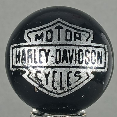 Vintage Harley Davidson Motorcycles Silver on Black Marble 