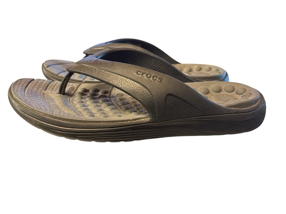 Mrgckit様 Crocs Reviva Dk Gray Lt Gray Flip Flops Thong Sandals Slip On Men
