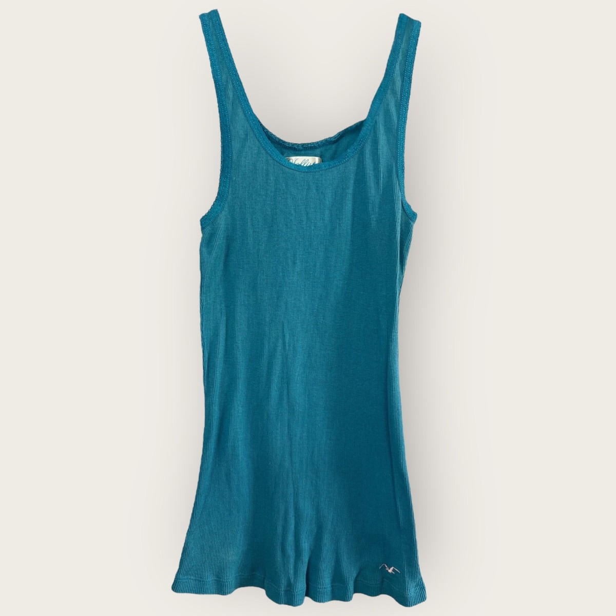 Hollister Ribbed Lace Trim Tank Top Y2K 2000s Vintage Twilight