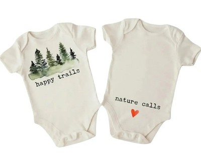 Happy Trails Adventure Newborn Baby Onesie  Bodysuit