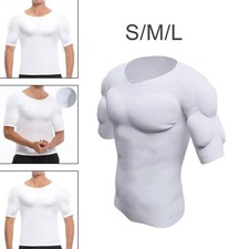 Fake Muscle T Shirt Men Comfortable Chest Shaper for Masquerade Cosplay Dress up
