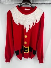 Merry Christmas Brand Santa Suit Sweater Adult Large