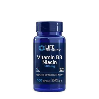 Life Extension Vitamin B3 Niacin 500 mg 100 Kapseln