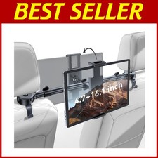 Car Headrest Tablet Holder: Front  Rear Flip Mount