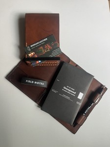 2 Sturdy Leather Pocket Notebooks/MORGAN LEATHER, field notes, Read Below