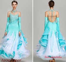 Modern Waltz Tango Standard Dresss Ballroom Competition Rhinestone Dance Dress