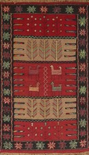 Tribal Kilim Hand-Woven Accent Rug 4x6 Nomadi...