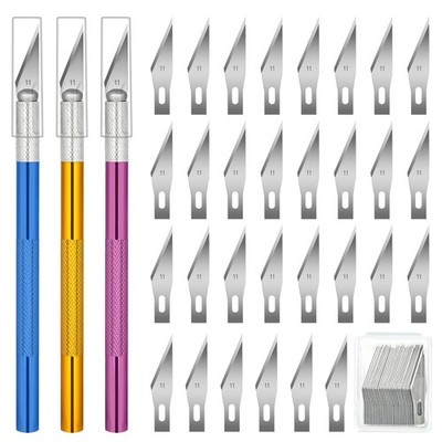 3 PCS Exacto Knife, Hobby Knife, Craft Knives with 30 PCS Spare Exacto Knife ...