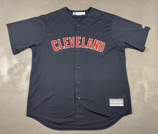 Cleveland Giants Jersey Mens XL Navy MLB Baseball Majestic Cool Base Button