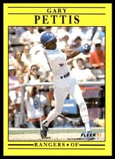 Gary Pettis 1991 Fleer #297 Texas Rangers MLB READ FREE SHIPPING AutographDen