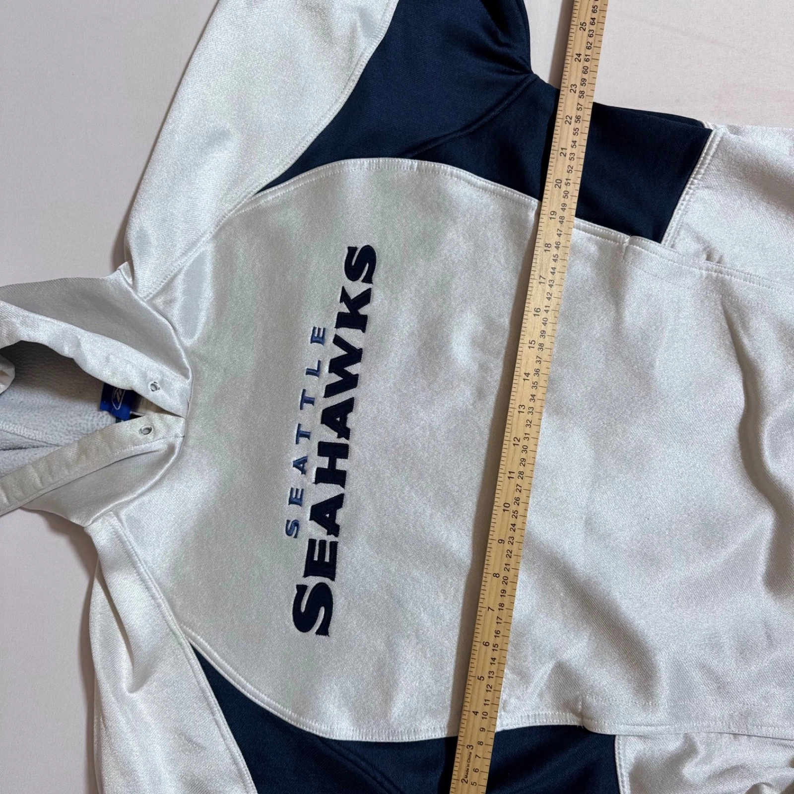 Reebok, vintage hoodie, NFL, Seahawks, graphic, logo, white, male, Large - product detail image 5