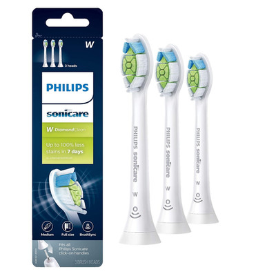 W Diamondclean - Genuine Replacement Electric Toothbrush Heads, White, 3 Pack, H