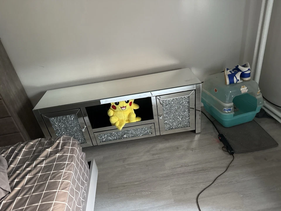 Стеклянная подставка для телевизора - с 3 полками - подходит для углов - Изображение 2 из 4