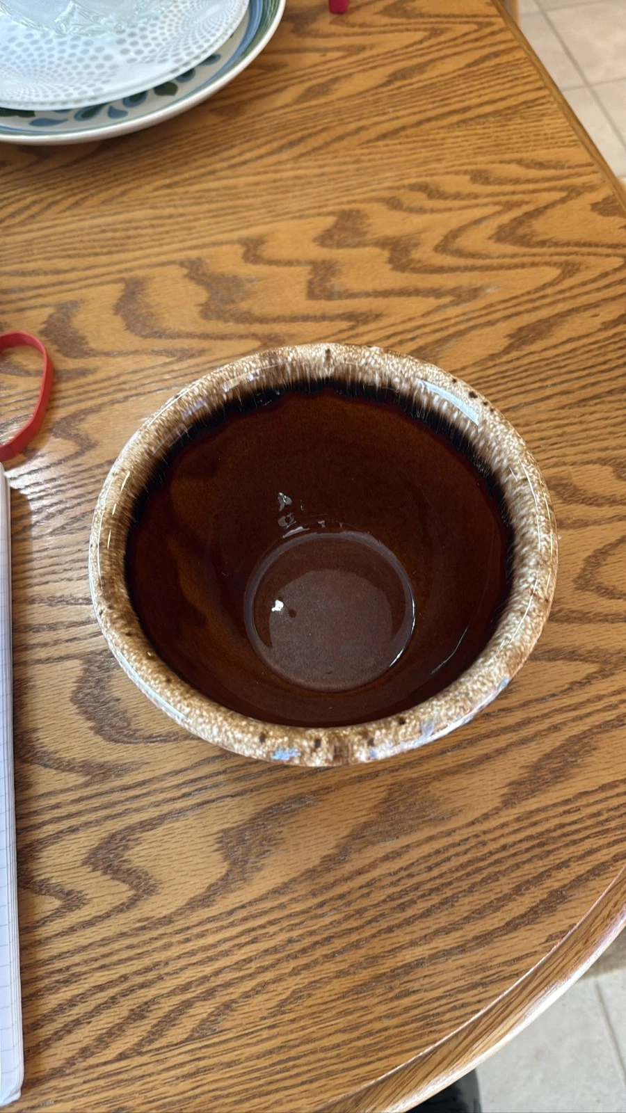 Hull Pottery Brown Drip Glaze Oven Safe 8" Mixing Bowl USA