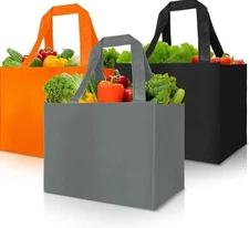 (Free Duty Tax) 3 Pack Reusable Grocery Bags Heavy Duty Foldable Canvas Tote