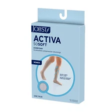 JOBST ACTIVA SoSoft 15-20 mmHg Knee High,CT,Ribbed,Large/White-New w/o Packaging