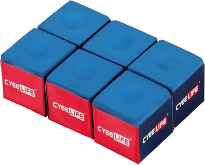 Billardkreide, 6-teiliges Set, Profi Zubehör, Blau