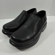 Dansko Jocelyn Black Leather Slip On Platform Clogs Shoes 40 US 9.5 10 Portugal
