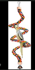   JW Rope Comfy Perch Cage Bird Toy Enrichment 33" Long Parrot, Budgie, Love