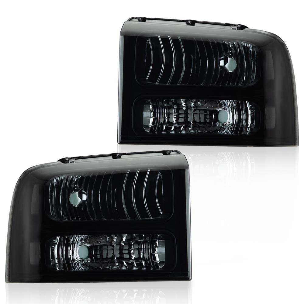 for Ford F250 F350 Super Duty 2005 2006 2007 Bumper Headlights Smoky Left Right