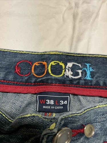Coogi Jeans Mens 38x34 Embroidered Blue Jeans Australia Designer Rainbow VTG - Picture 13 of 19