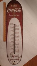 1950 coca-cola coca cola cigar thermometer sign advertising pop soda beverage