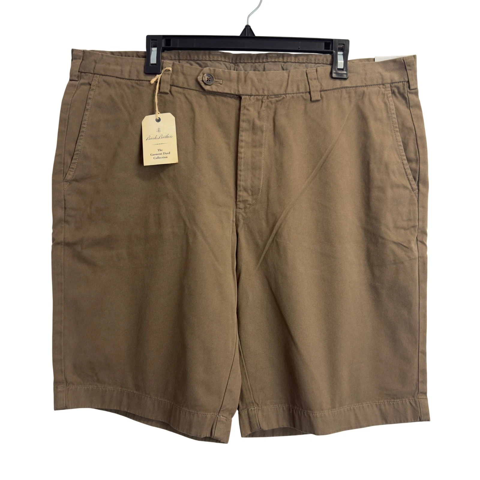 NEW Brooks Brothers Mens 38 Bermuda Shorts Brown Garment Dyed Cotton 10"